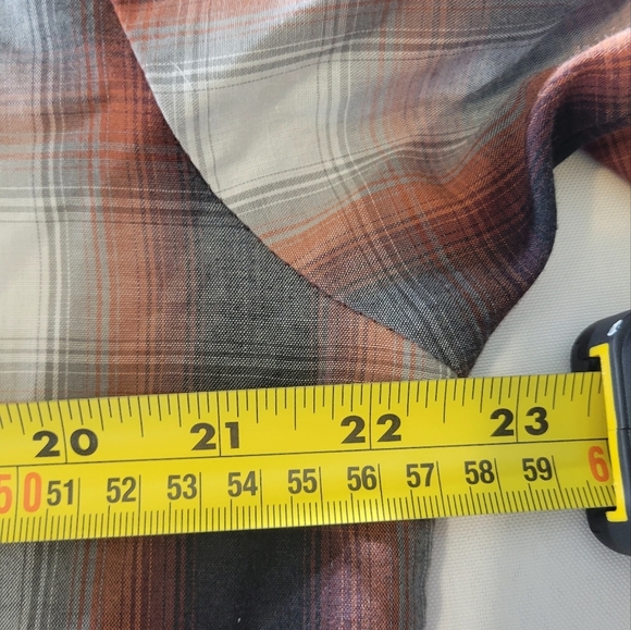 Plains Western Wear Men's Plaid Snap Buttons Shirt sz M - Picture 3 of 7